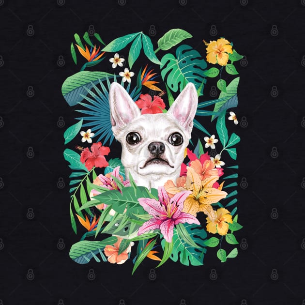 Tropical Short Haired White Chihuahua 3 by LulululuPainting